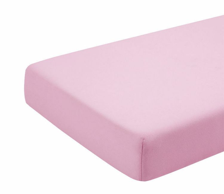 Imagine Cearceaf roz, cu elastic, din bumbac