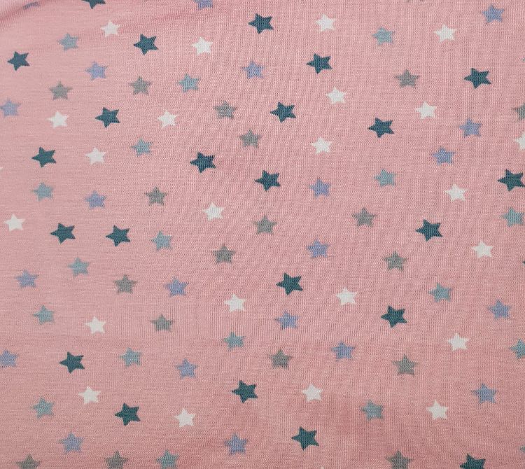 Imagine Caciula Pink Stars, cu bordura, in strat dublu