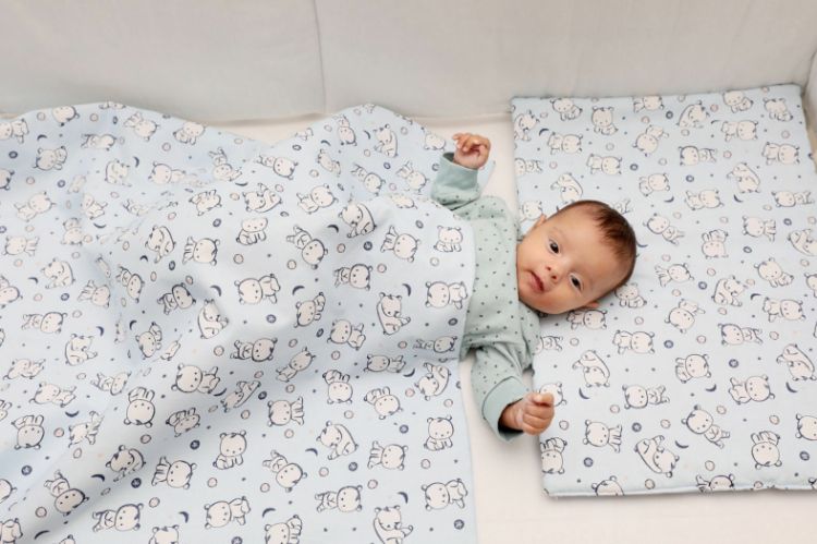 Imagine Lenjerie pat copii Baby Bear Albastru, din bumbac