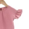 Imagine Tricou cu volanase la maneci pentru copii, din muselina, Blushing Pink 