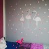 Imagine Autocolant pentru perete - flamingo roz cu sfere  100 x 50 cm
