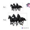 Imagine Autocolant pentru perete cu trei cai negri mari 90 x 135cm 