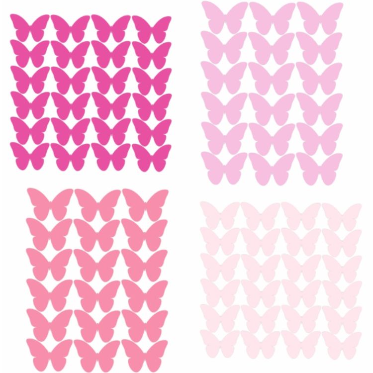 Imagine Autocolante pentru copii - Fluturi roz