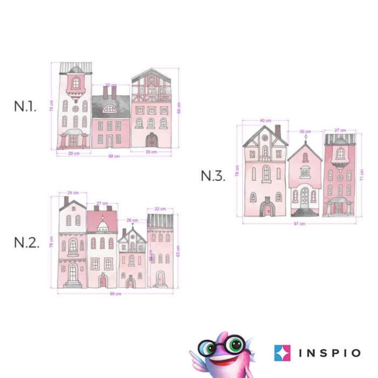 Imagine Autocolante pentru perete - Case roz N.3 