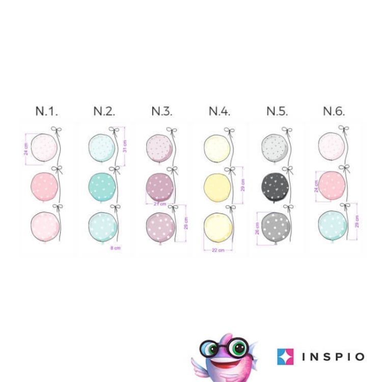 Imagine Baloane in culori pudrate N.6. roz-menta 
