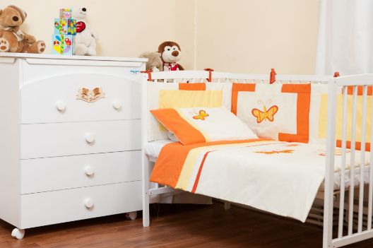 Imagine Protectie jumatate de patut dimensiunea 35 cm x 180 cm Butterfly Orange