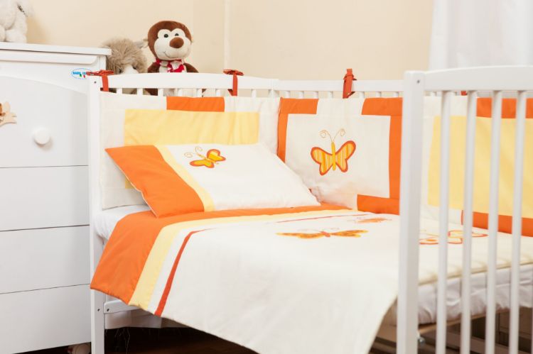 Imagine Protectie jumatate de patut dimensiunea 35 cm x 180 cm Butterfly Orange