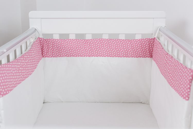 Imagine Protectie jumatate de patut dimensiunea 35 cm x 180 cm Pink Hearts